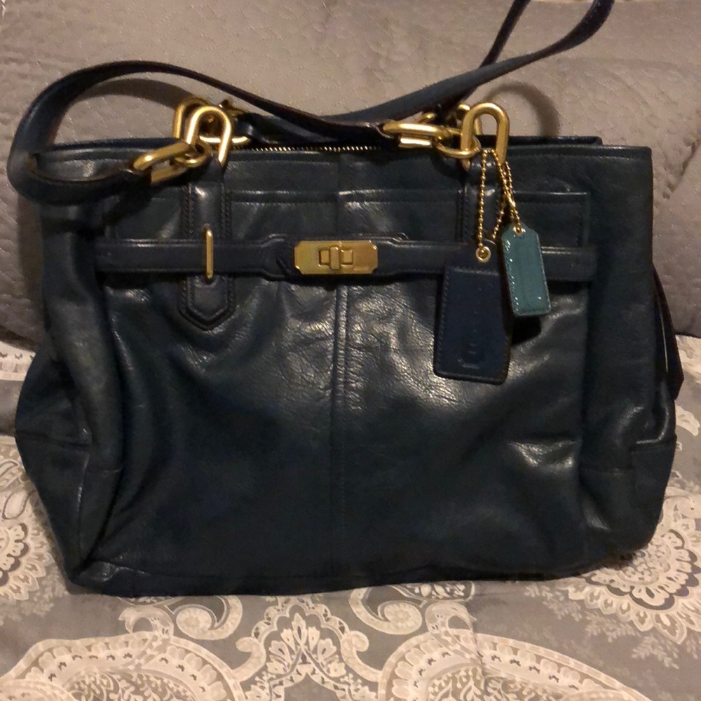 Coach navy blue shoulder bag/Tote